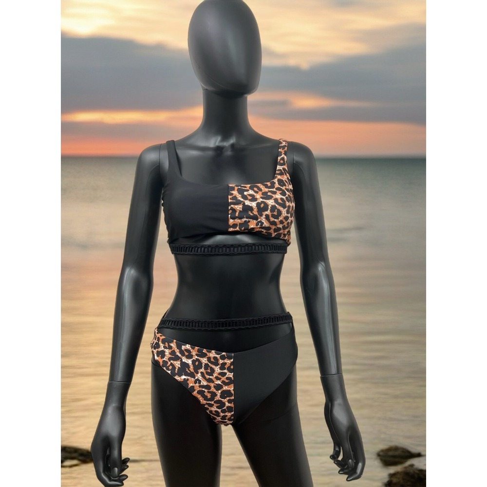 SHEIN‎ 2 Piece Leopard Print Bikini Size S Cruise Beach Pool Size Small